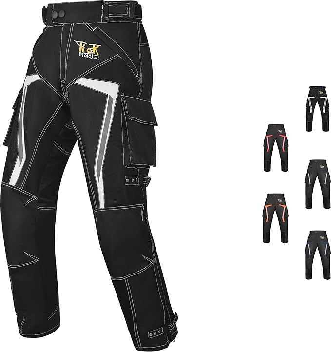 Summer Motorcycle Pants for Men with CE Armor | Adjustable Fit and Waterproof Shell,with Armor for Touring and Dirt Bike Use