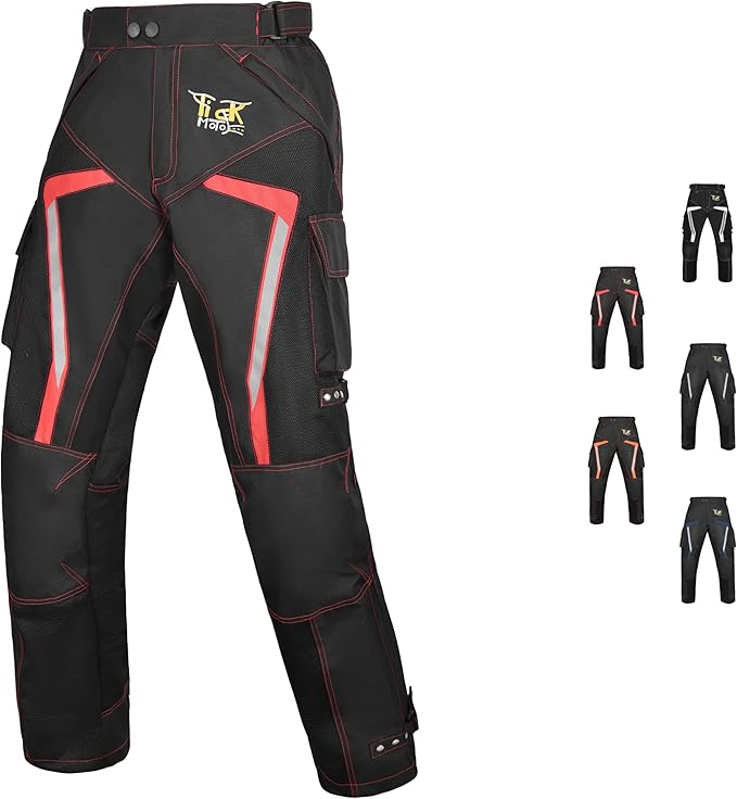 Summer Motorcycle Pants for Men with CE Armor | Adjustable Fit and Waterproof Shell,with Armor for Touring and Dirt Bike Use