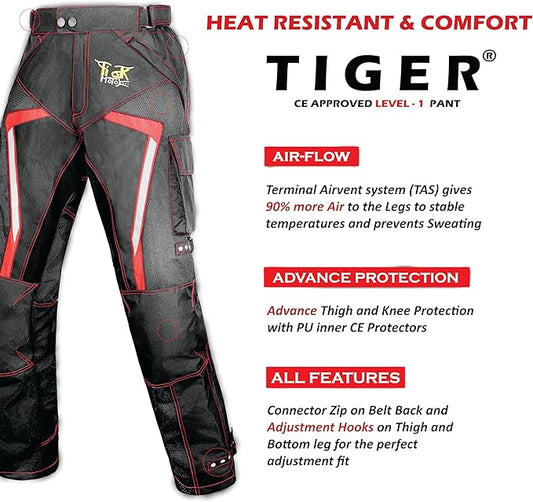 Summer Motorcycle Pants for Men with CE Armor | Adjustable Fit and Waterproof Shell,with Armor for Touring and Dirt Bike Use