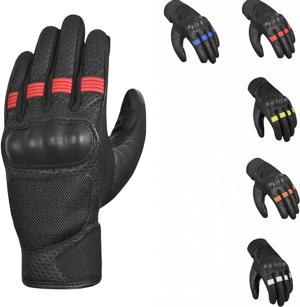 Motorcycle Gloves for Men and Women – Hard Knuckle Biker Gloves with Touchscreen Compatibility, Breathable Mesh, Anti-Slip Grip – Riding Gloves for Motorcycles, Dirt Bikes
