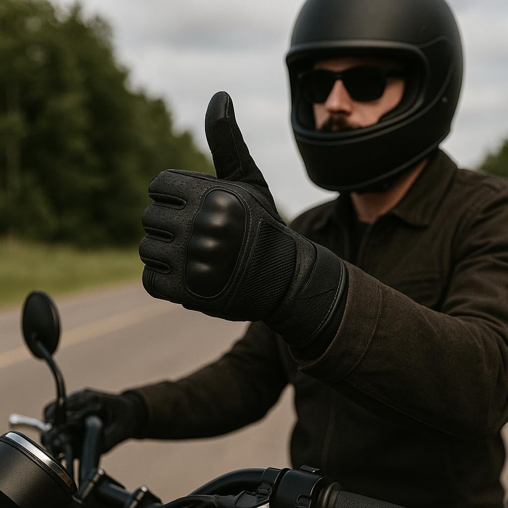 Motorcycle Gloves for Men and Women – Hard Knuckle Biker Gloves with Touchscreen Compatibility, Breathable Mesh, Anti-Slip Grip – Riding Gloves for Motorcycles, Dirt Bikes