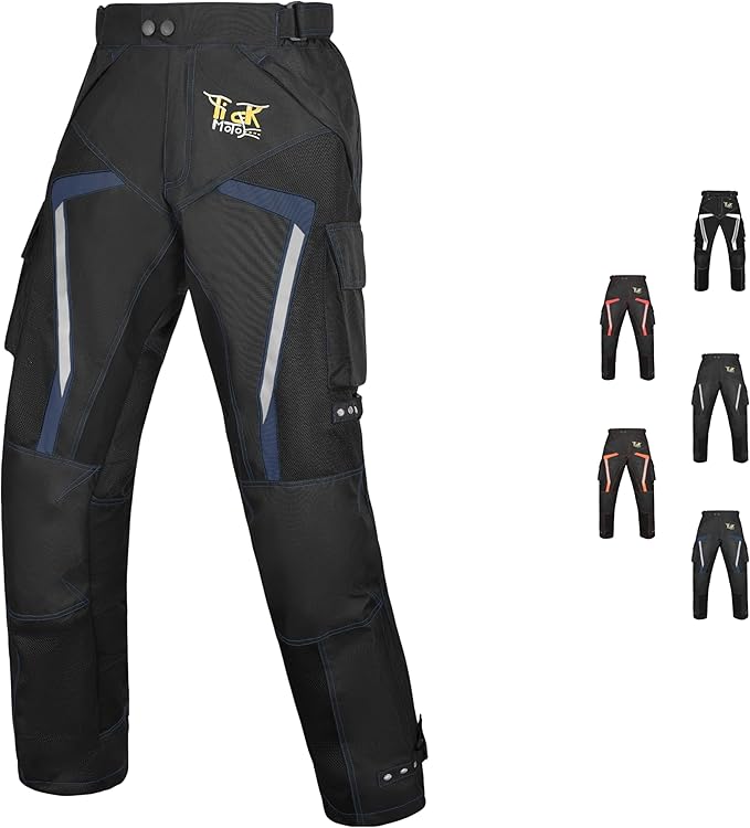 Summer Motorcycle Pants for Men with CE Armor | Adjustable Fit and Waterproof Shell,with Armor for Touring and Dirt Bike Use