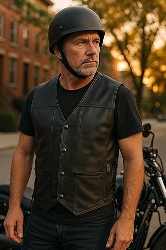 Armored Motorcycle Riding Vest for Men – CE-Approved Sleeveless Biker Jacket