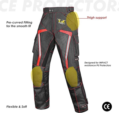 Summer Motorcycle Pants for Men with CE Armor | Adjustable Fit and Waterproof Shell,with Armor for Touring and Dirt Bike Use