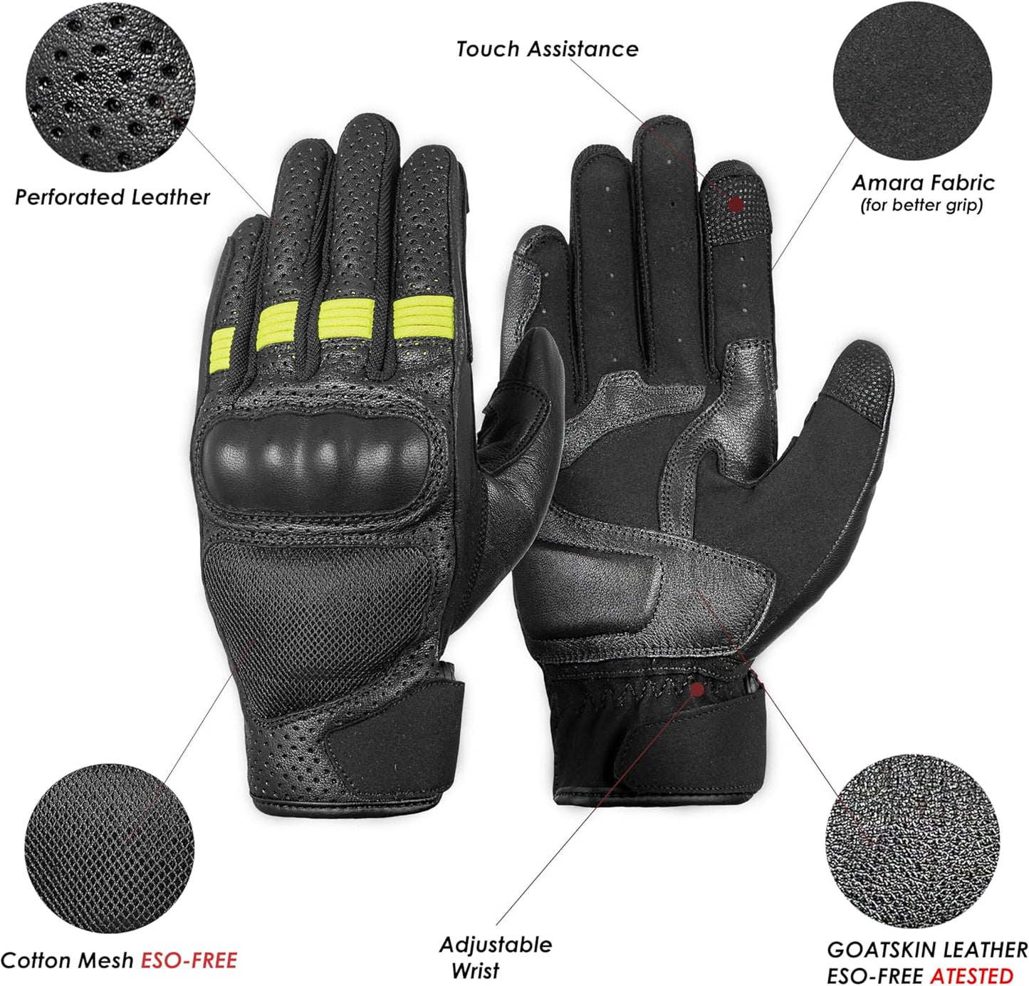 Motorcycle Gloves for Men and Women – Hard Knuckle Biker Gloves with Touchscreen Compatibility, Breathable Mesh, Anti-Slip Grip – Riding Gloves for Motorcycles, Dirt Bikes
