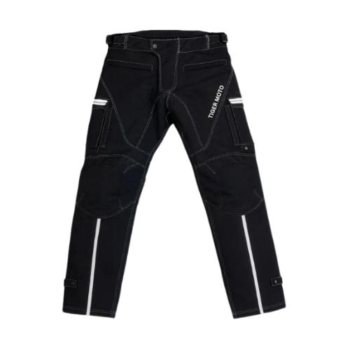 Black Motorcycle Riding Pants for Men – Waterproof & Windproof Touring Trousers with CE Armor, Reflective Strips